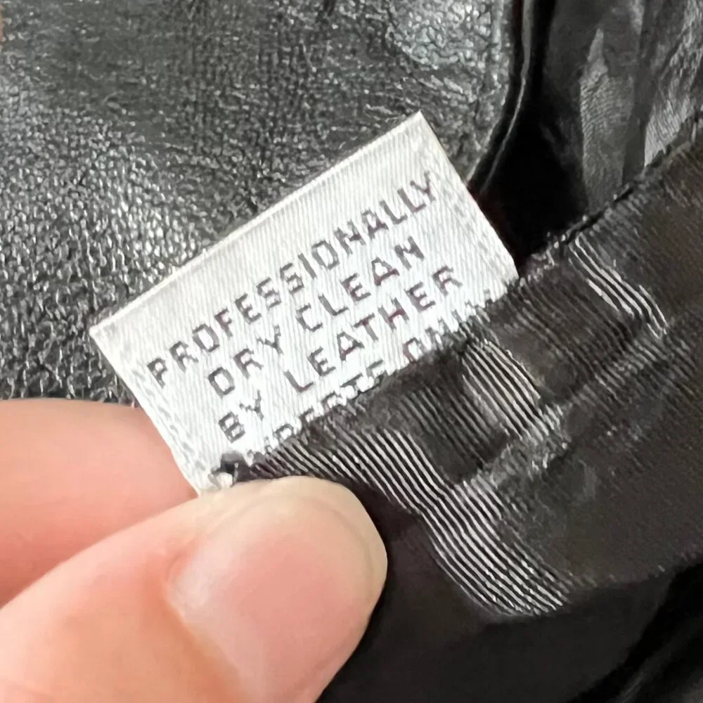 Vintage Ann‎ Taylor skirt womens 4 black leather pencil classic grunge USA 80s - Picture 8 of 13